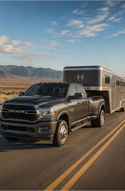 Ram 2500 Cummins hauling a trailer